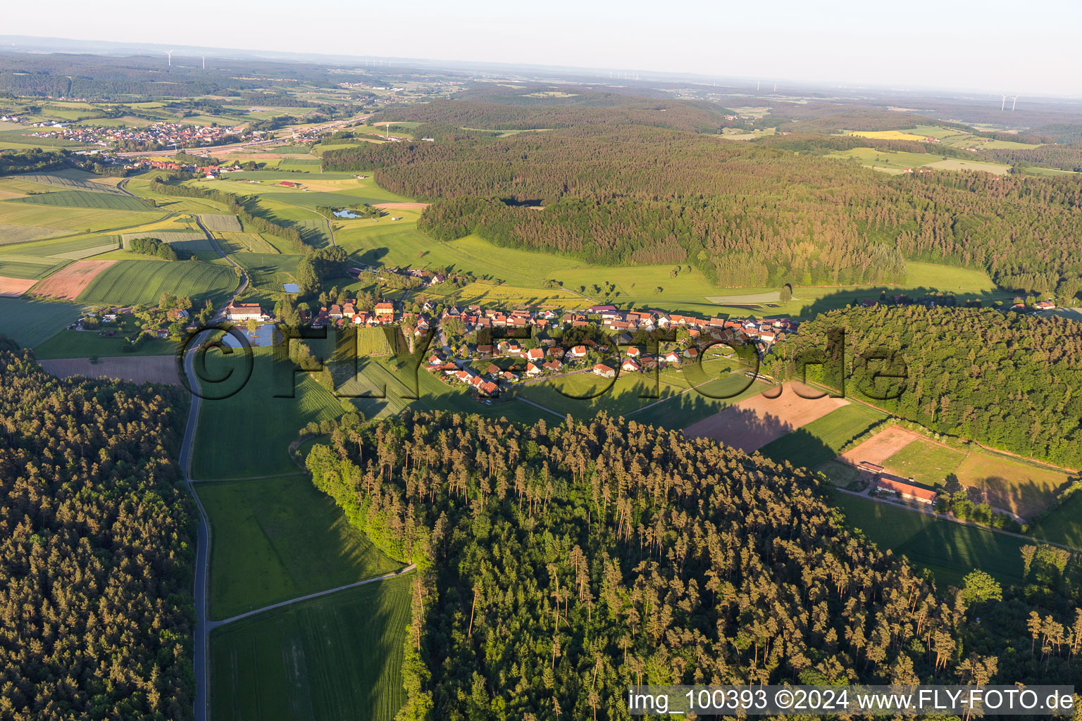 Rehweiler von Westen in Geiselwind im Bundesland Bayern, Deutschland