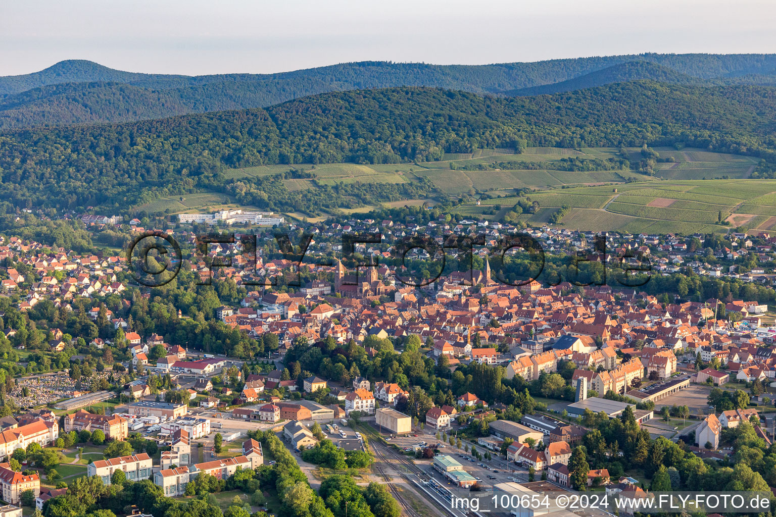 Schrägluftbild von Altenstadt im Bundesland Bas-Rhin, Frankreich