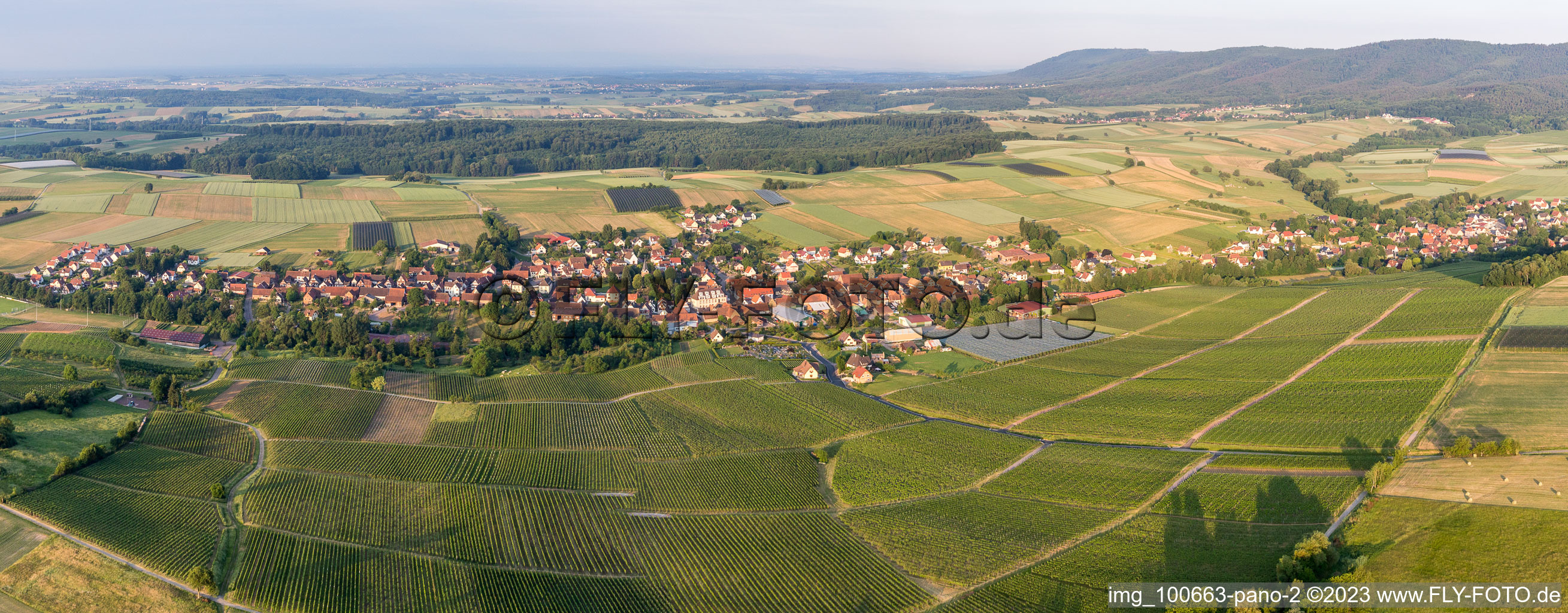 Steinseltz im Bundesland Bas-Rhin, Frankreich aus der Drohnenperspektive