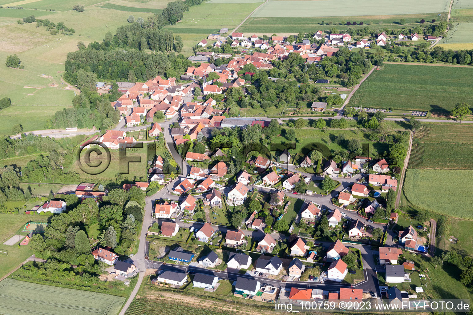 Ingolsheim im Bundesland Bas-Rhin, Frankreich von oben