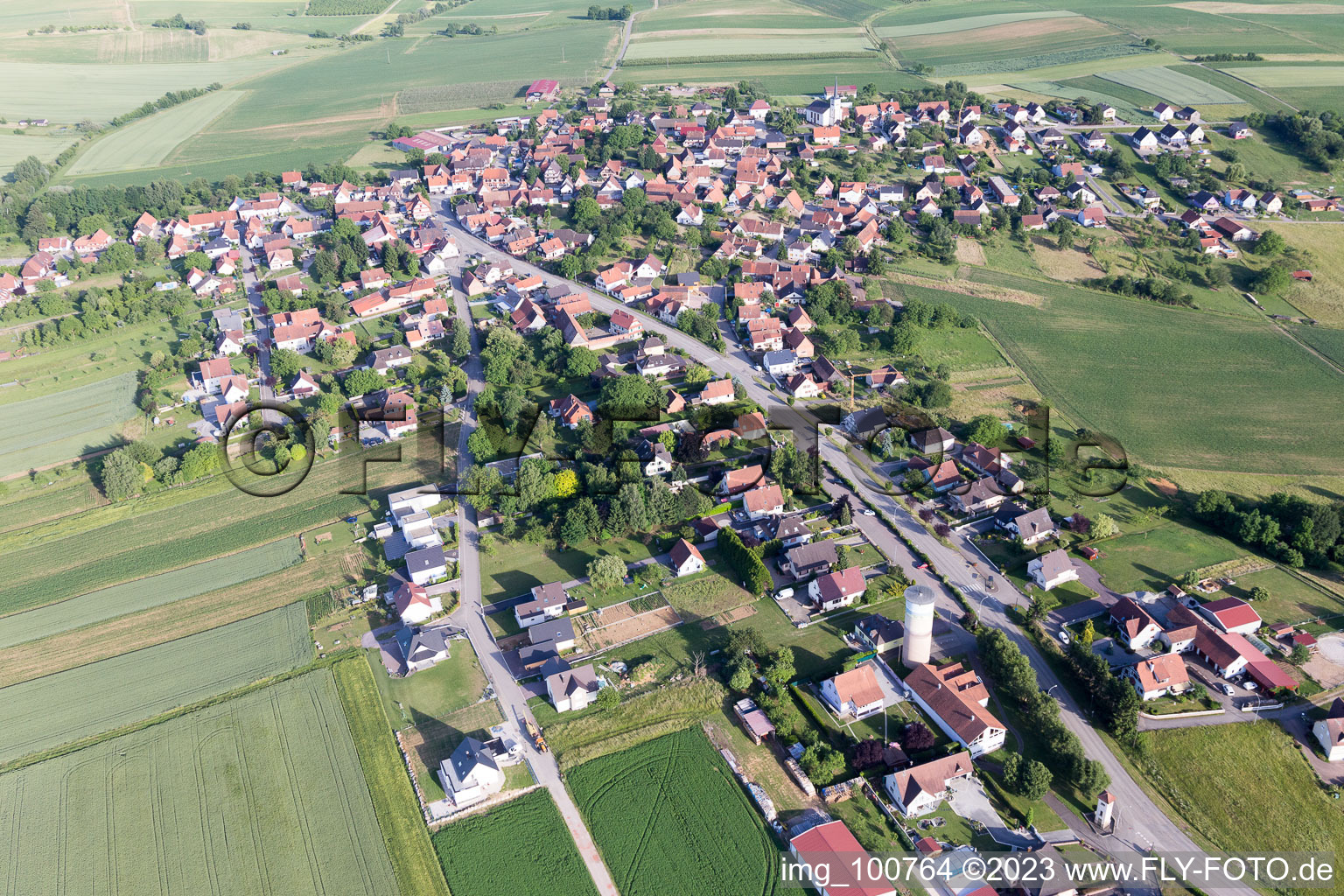 Luftbild von Schœnenbourg im Bundesland Bas-Rhin, Frankreich