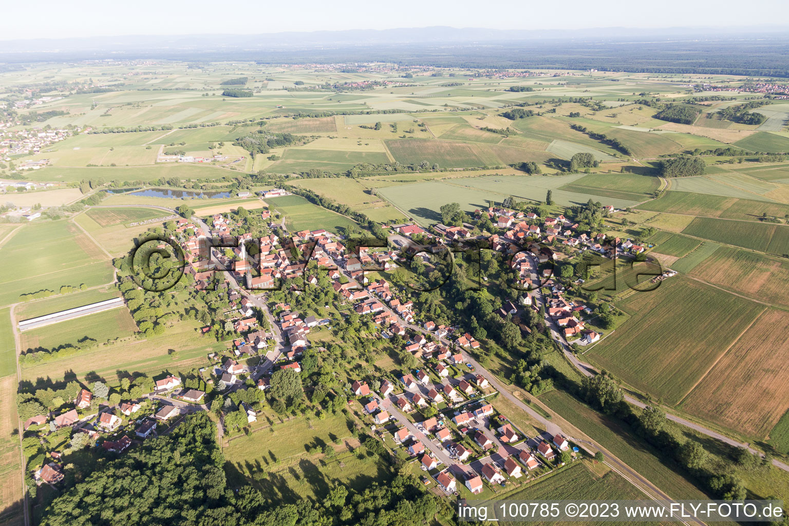 Kutzenhausen im Bundesland Bas-Rhin, Frankreich vom Flugzeug aus
