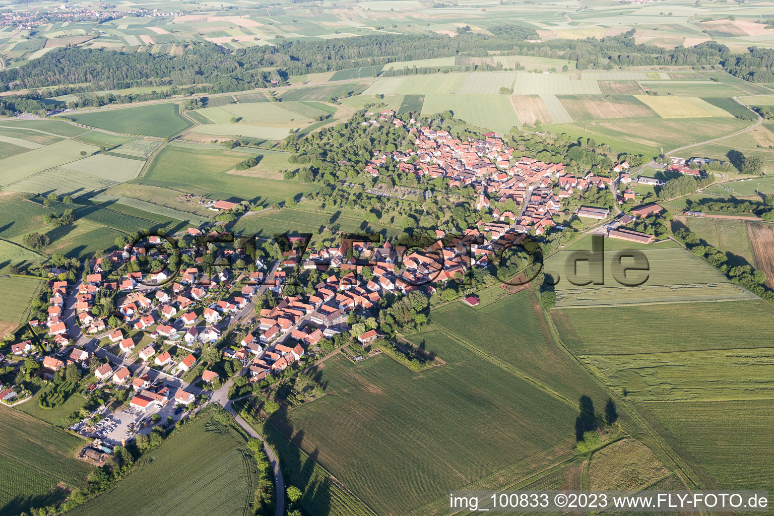 Hunspach im Bundesland Bas-Rhin, Frankreich aus der Luft
