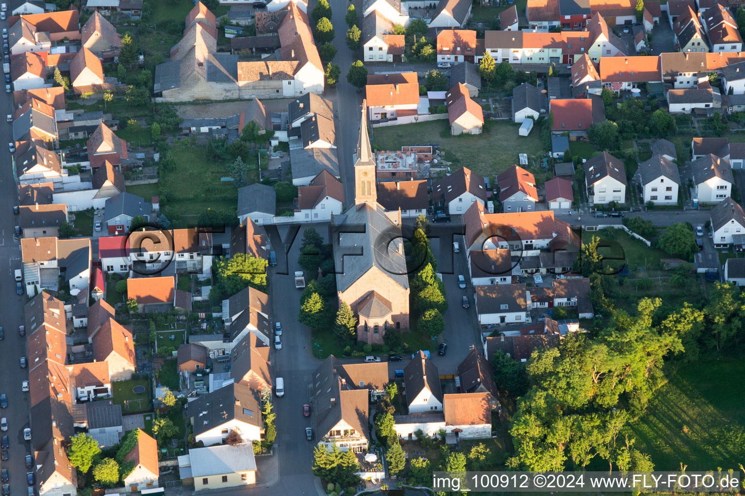 Rußheim im Bundesland Baden-Württemberg, Deutschland vom Flugzeug aus