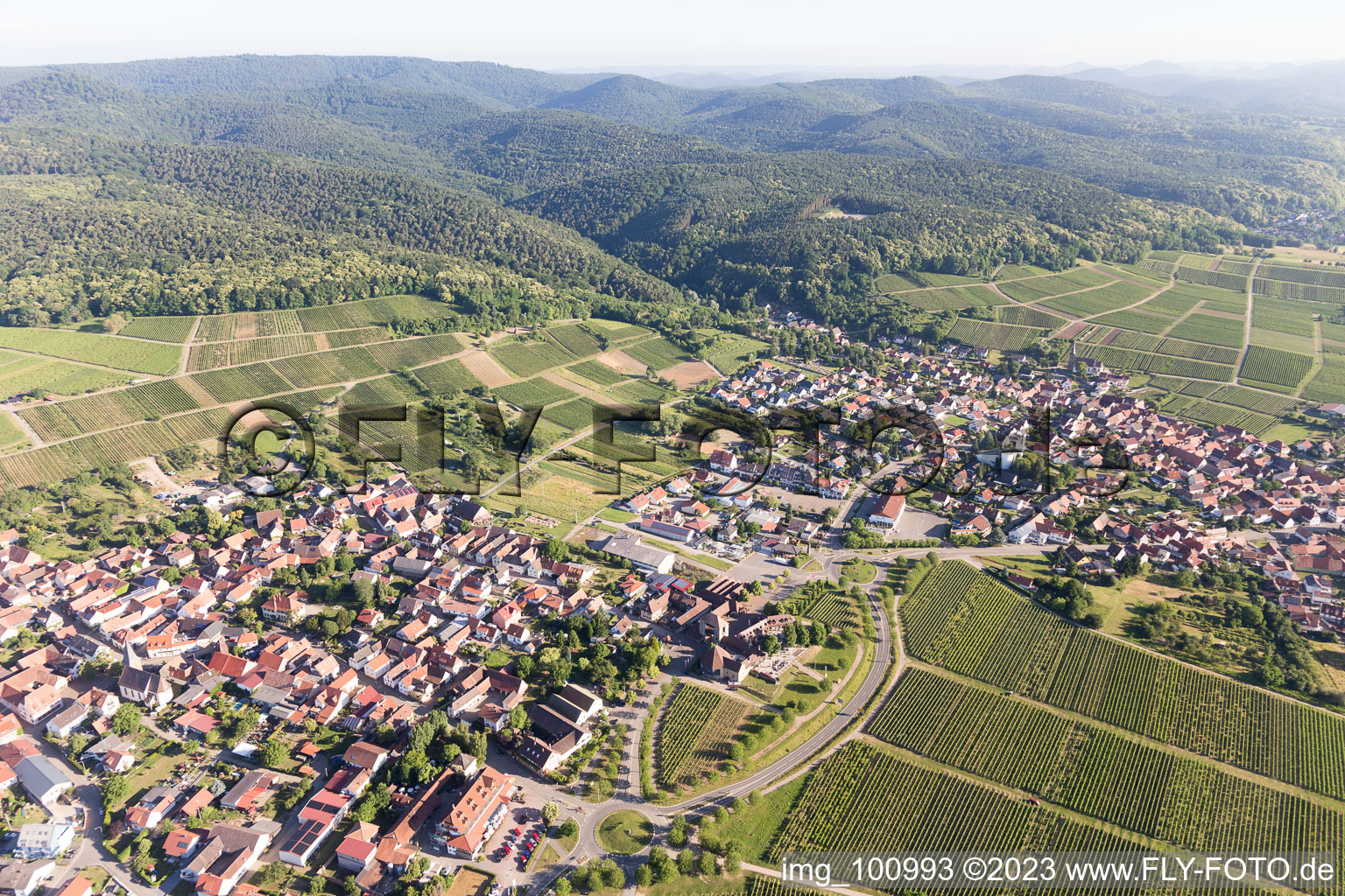 Ortsteil Schweigen in Schweigen-Rechtenbach im Bundesland Rheinland-Pfalz, Deutschland von der Drohne aus gesehen