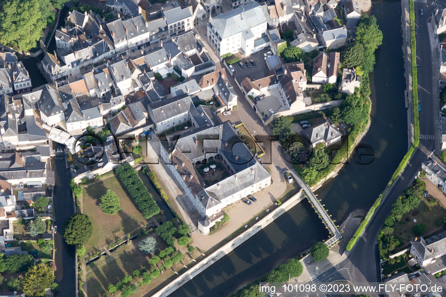 Drohnenaufname von Vendôme im Bundesland Loir-et-Cher, Frankreich