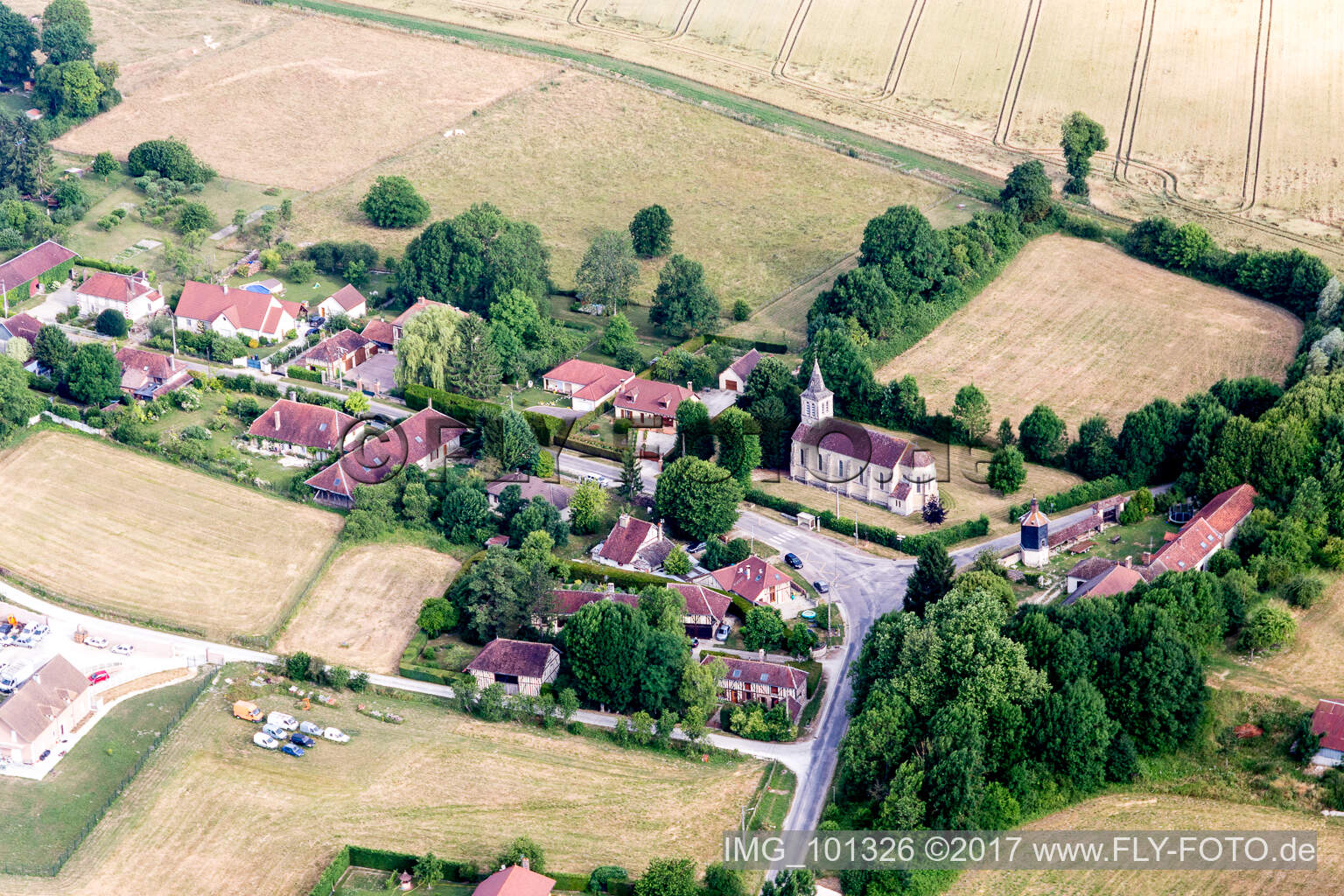 Luftbild von Lirey im Bundesland Aube, Frankreich