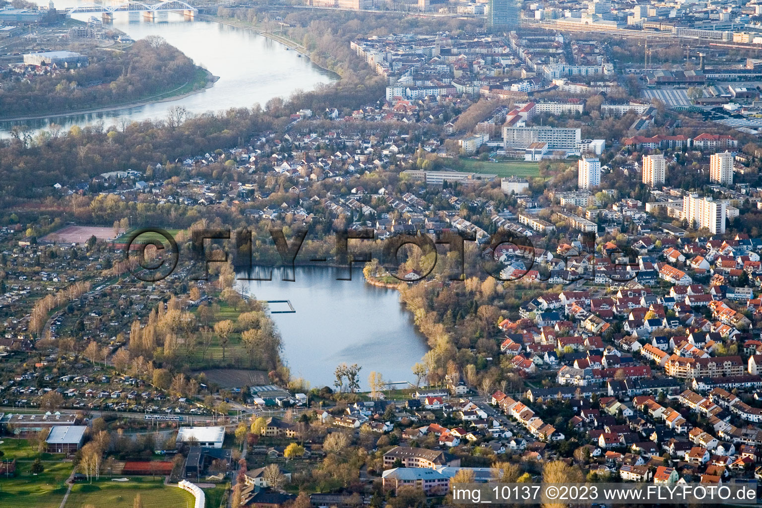 Luftbild von Stollenwörthweier im Ortsteil Niederfeld in Mannheim im Bundesland Baden-Württemberg, Deutschland