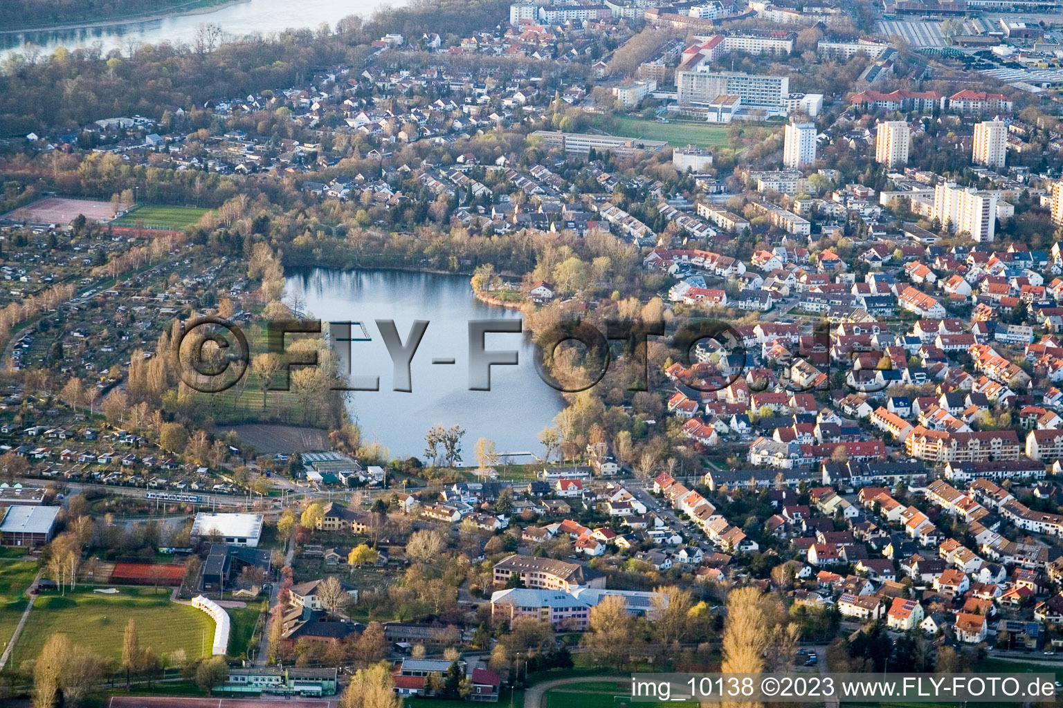 Luftaufnahme von Stollenwörthweier im Ortsteil Niederfeld in Mannheim im Bundesland Baden-Württemberg, Deutschland