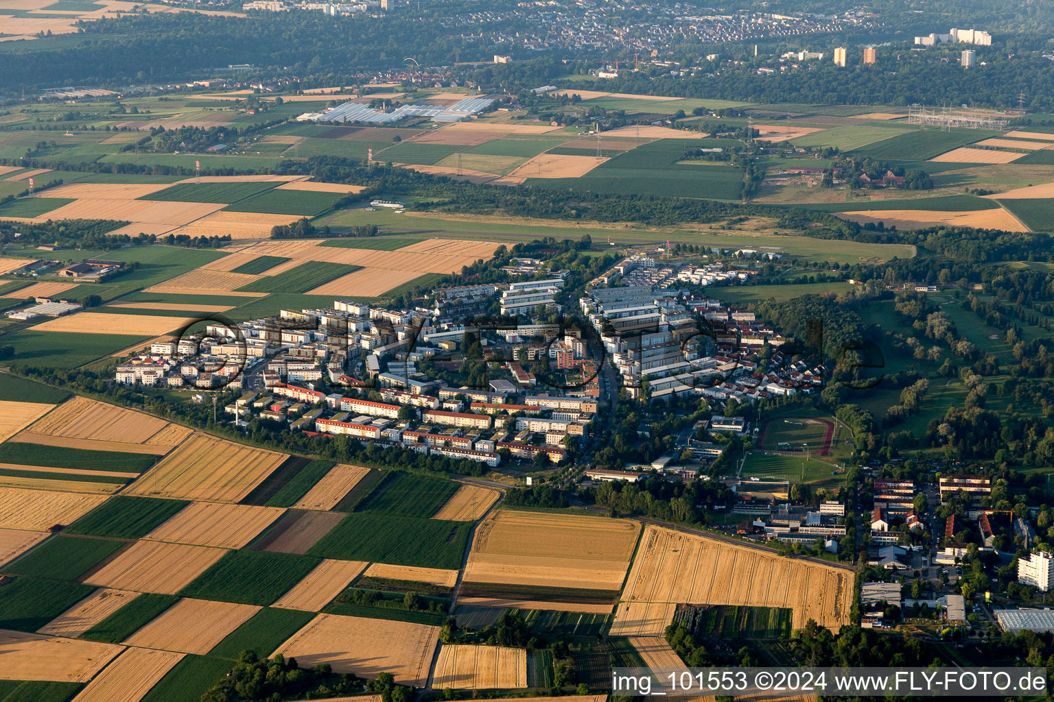 Siedlungsgebiet im Ortsteil Pattonville in Kornwestheim im Bundesland Baden-Württemberg, Deutschland