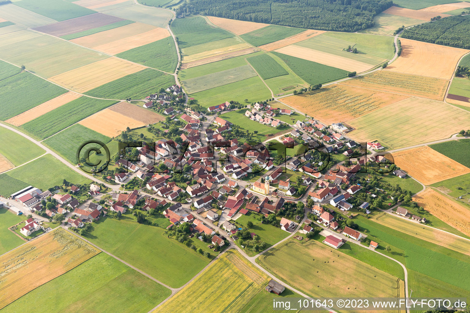 Luftbild von Bollstadt im Bundesland Bayern, Deutschland
