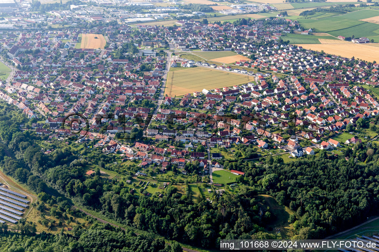 Siedlungsgebiet im Ortsteil Riedlingen in Donauwörth im Bundesland Bayern, Deutschland