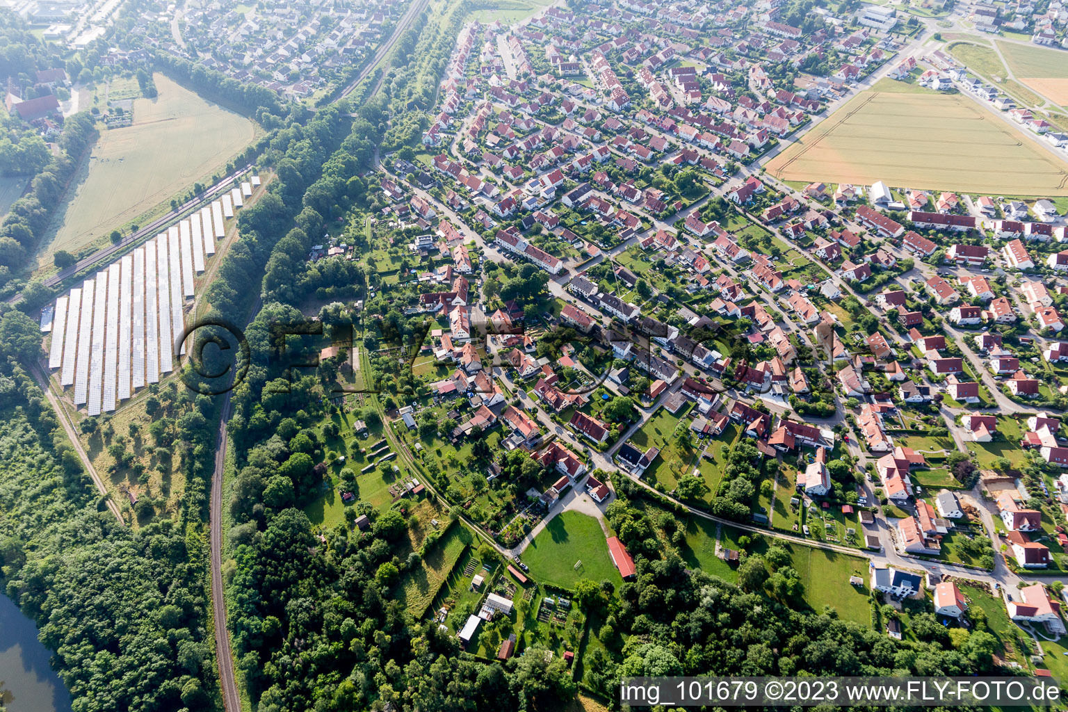 Riedlingen, Rambergsiedlung im Bundesland Bayern, Deutschland aus der Vogelperspektive