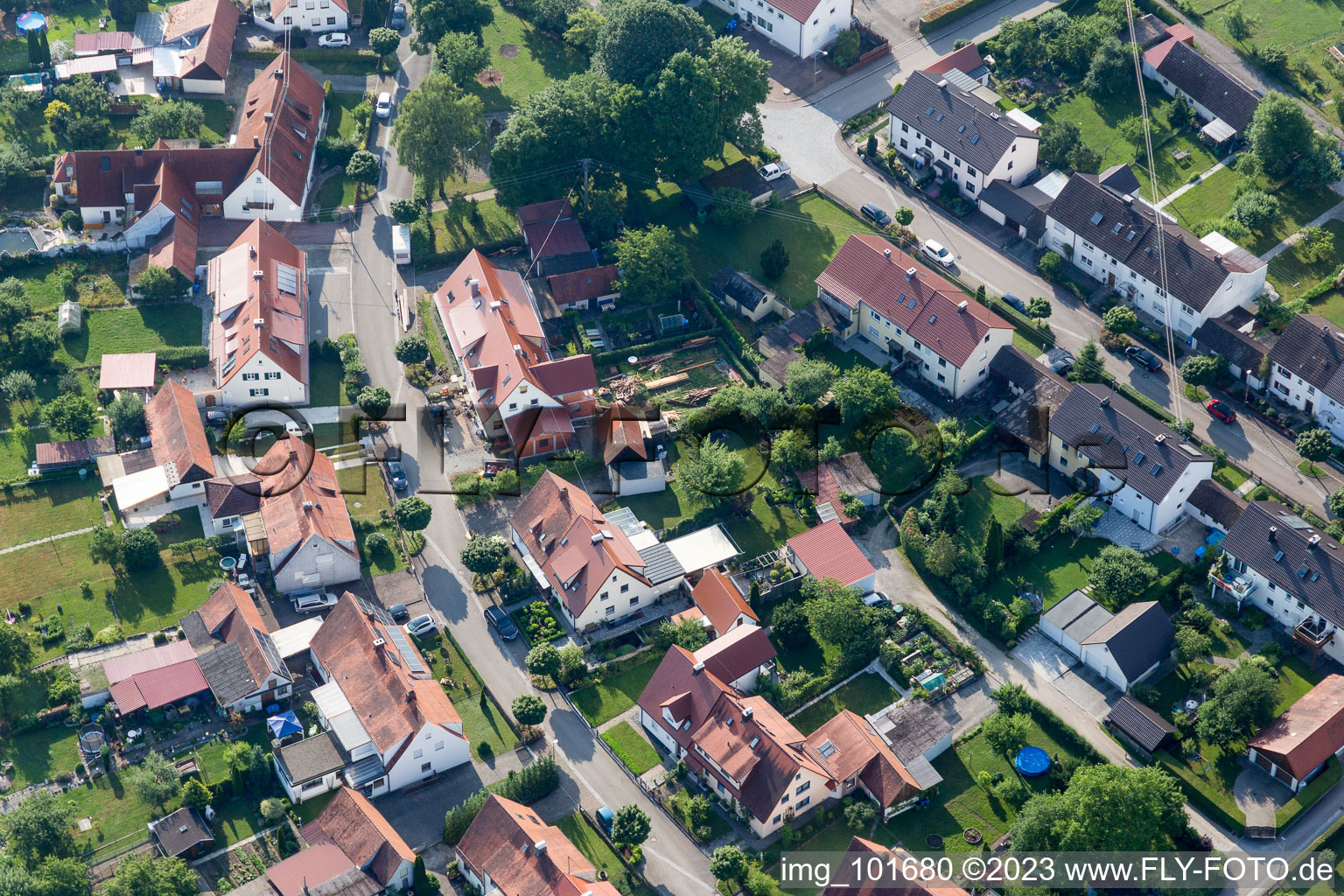Riedlingen, Rambergsiedlung im Bundesland Bayern, Deutschland aus der Luft betrachtet