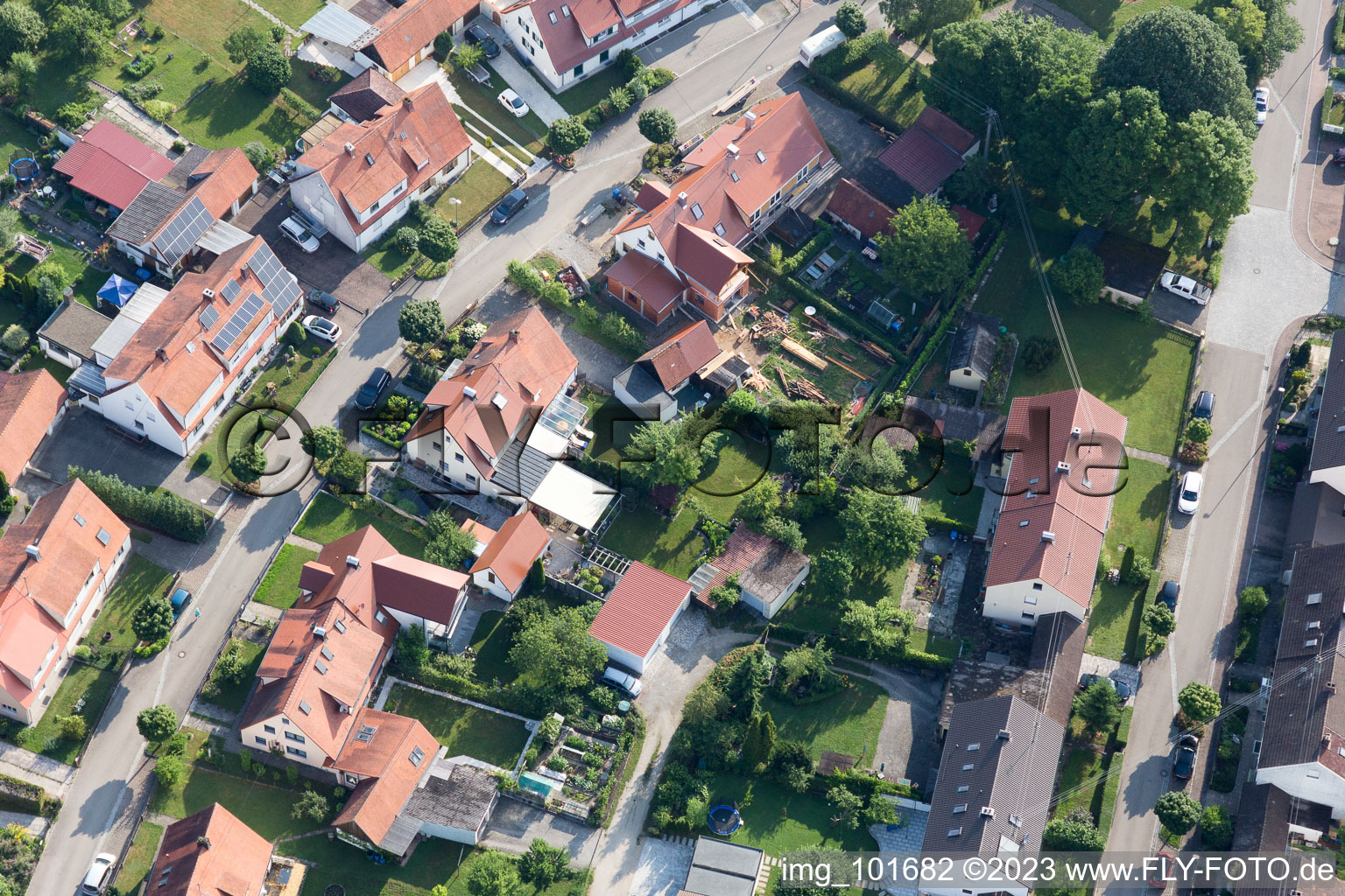 Drohnenbild von Riedlingen, Rambergsiedlung im Bundesland Bayern, Deutschland