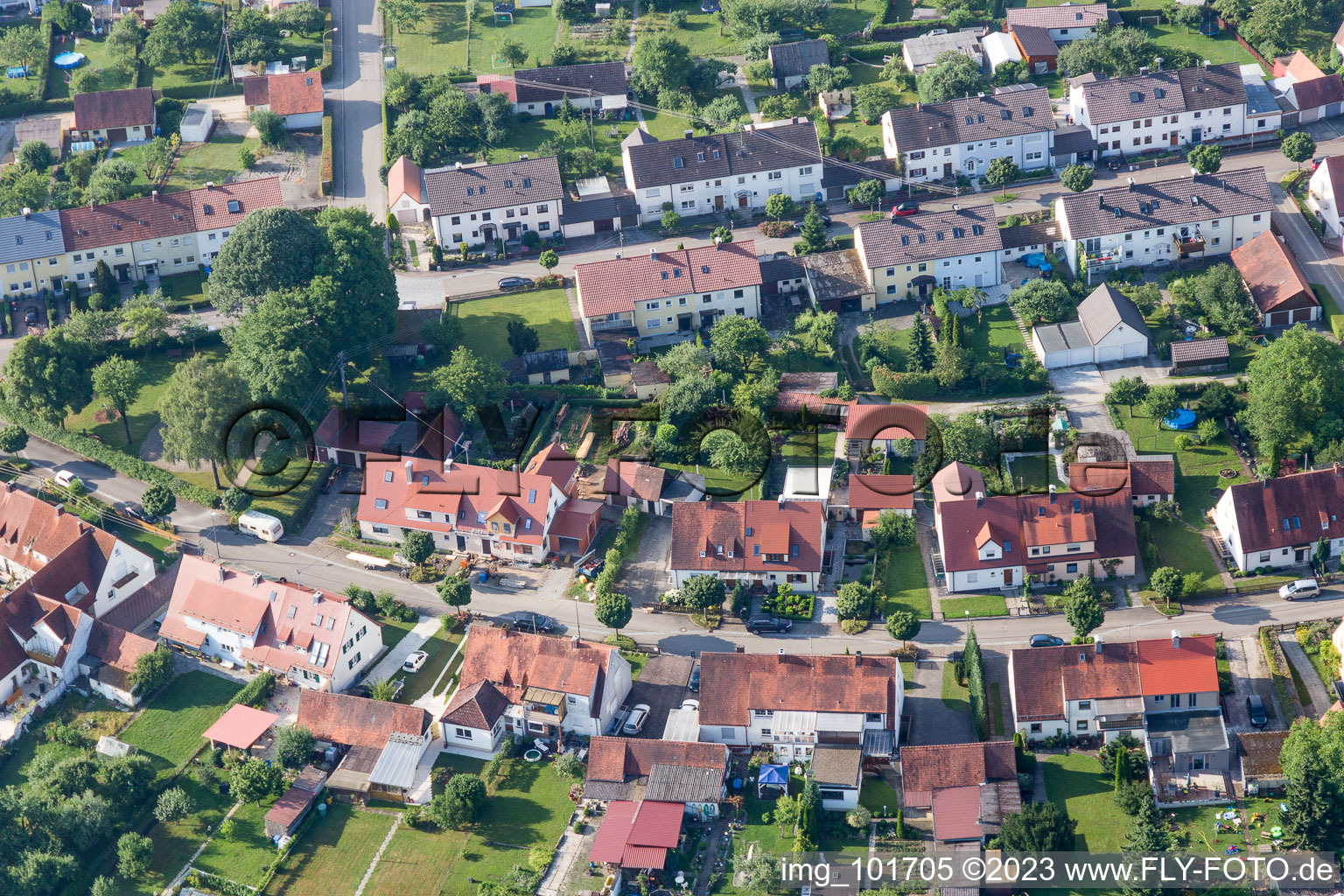 Riedlingen, Rambergsiedlung im Bundesland Bayern, Deutschland von einer Drohne aus