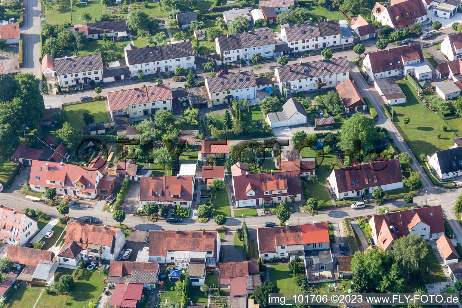 Riedlingen, Rambergsiedlung im Bundesland Bayern, Deutschland von der Drohne aus gesehen
