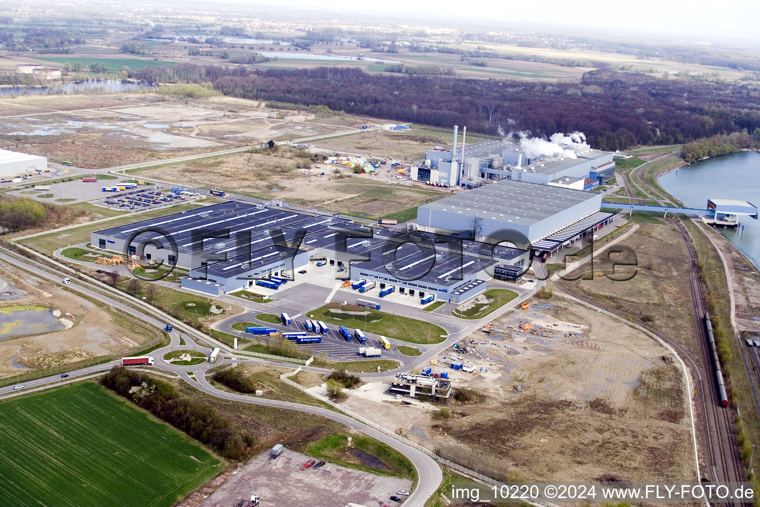 Wörth am Rhein, Industriegebiet Oberwald, Papierfabrik Palm im Bundesland Rheinland-Pfalz, Deutschland