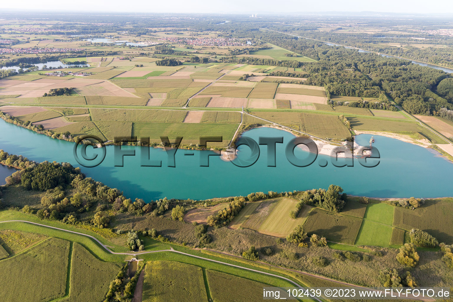 Luftbild von Neupotz im Bundesland Rheinland-Pfalz, Deutschland