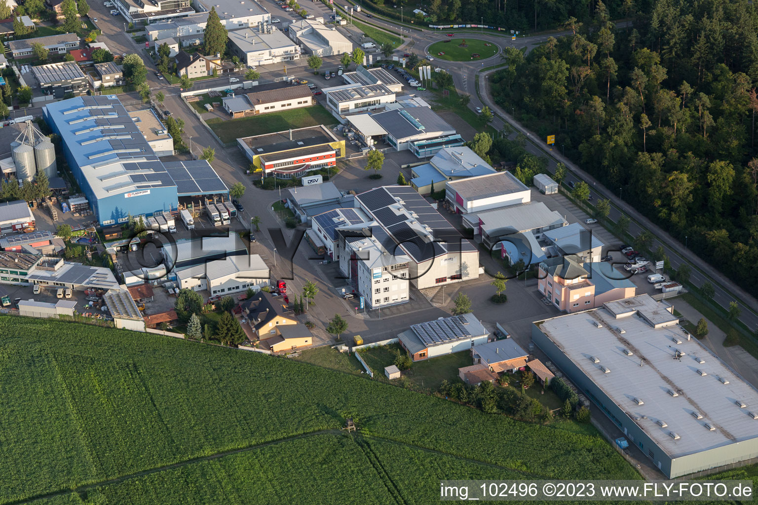 Drohnenbild von Waghäusel im Bundesland Baden-Württemberg, Deutschland