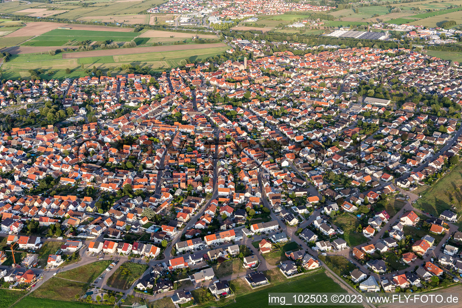 Luftbild von Ortsteil Sankt Leon in St. Leon-Rot im Bundesland Baden-Württemberg, Deutschland