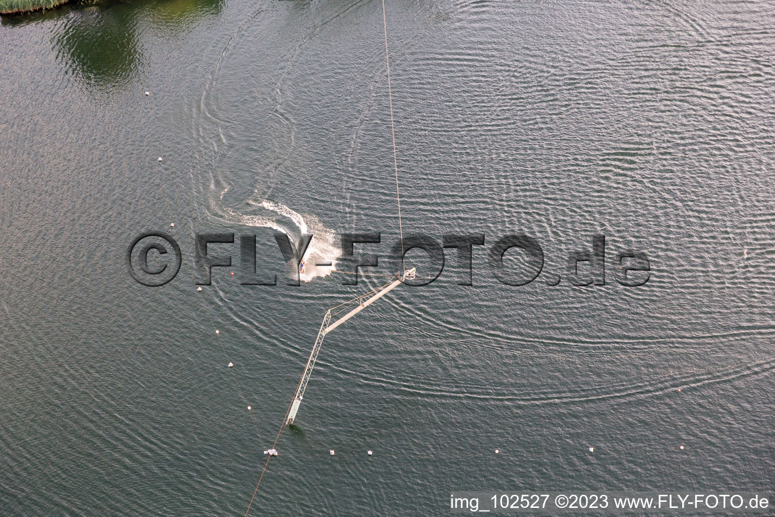 Drohnenbild von Sankt Leon, St. Leoner See, Wasserskianlage in St. Leon-Rot im Bundesland Baden-Württemberg, Deutschland