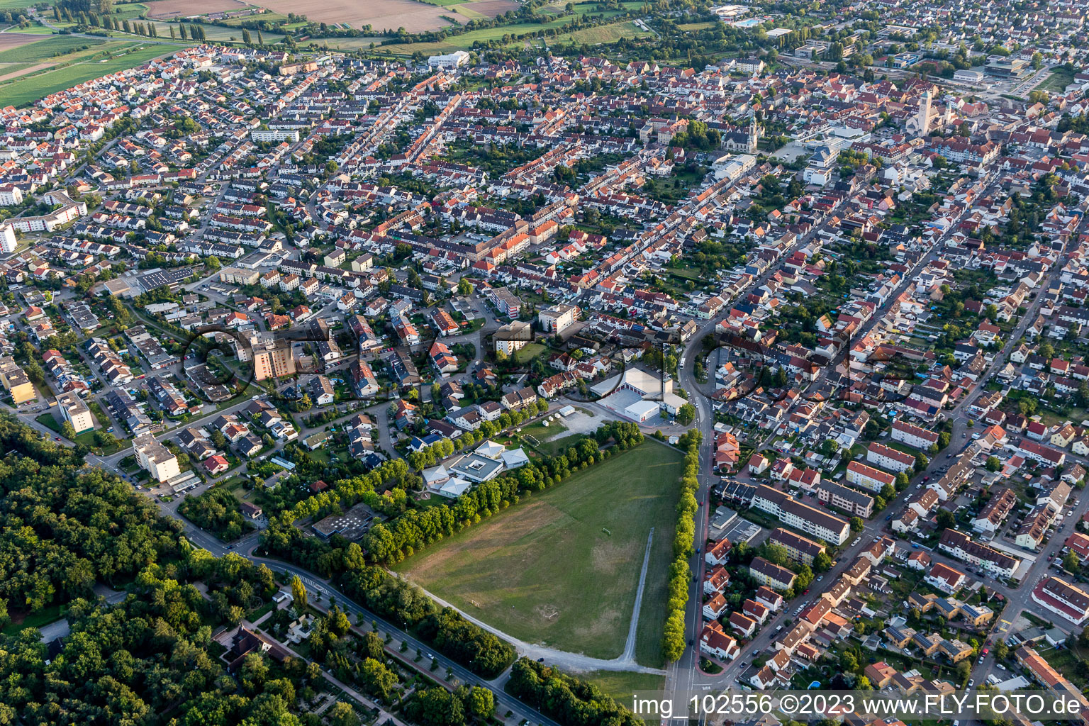 Luftbild von Hockenheim im Bundesland Baden-Württemberg, Deutschland