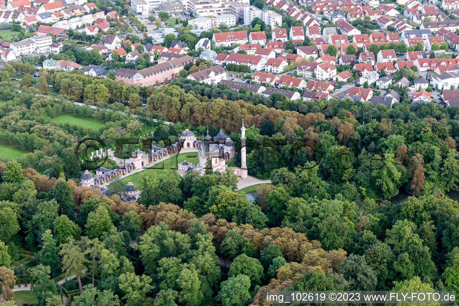 Luftbild von Schwetzingen im Bundesland Baden-Württemberg, Deutschland