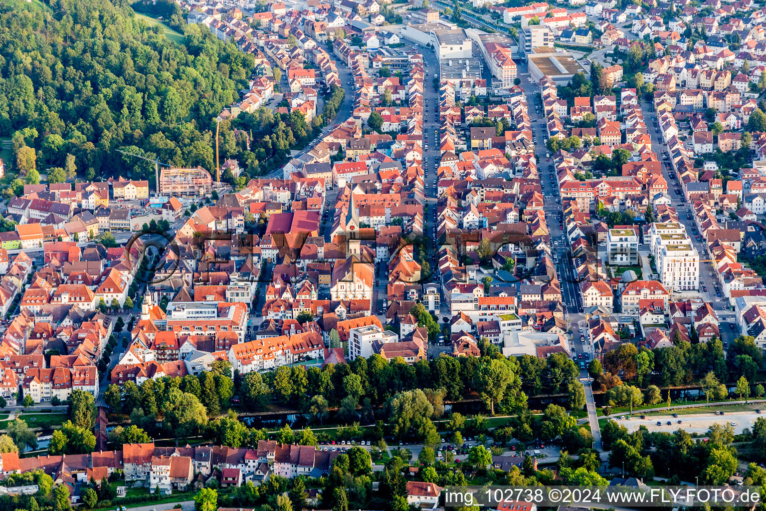 Stadtansicht des Innenstadtbereiches in Tuttlingen im Bundesland Baden-Württemberg, Deutschland