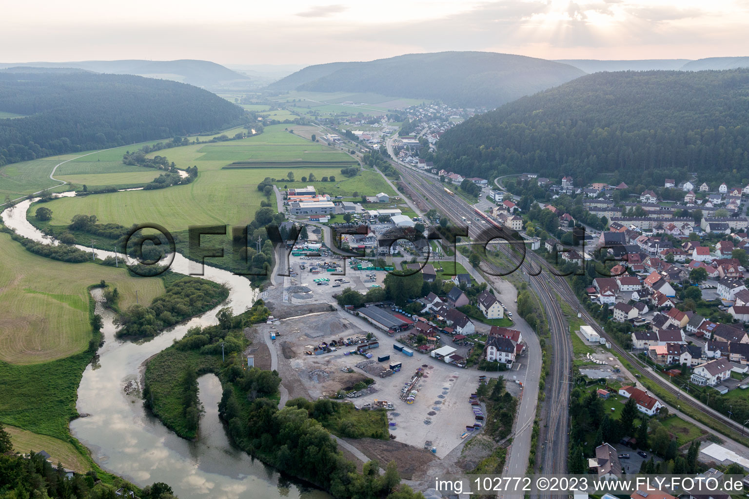 Immendingen im Bundesland Baden-Württemberg, Deutschland aus der Drohnenperspektive