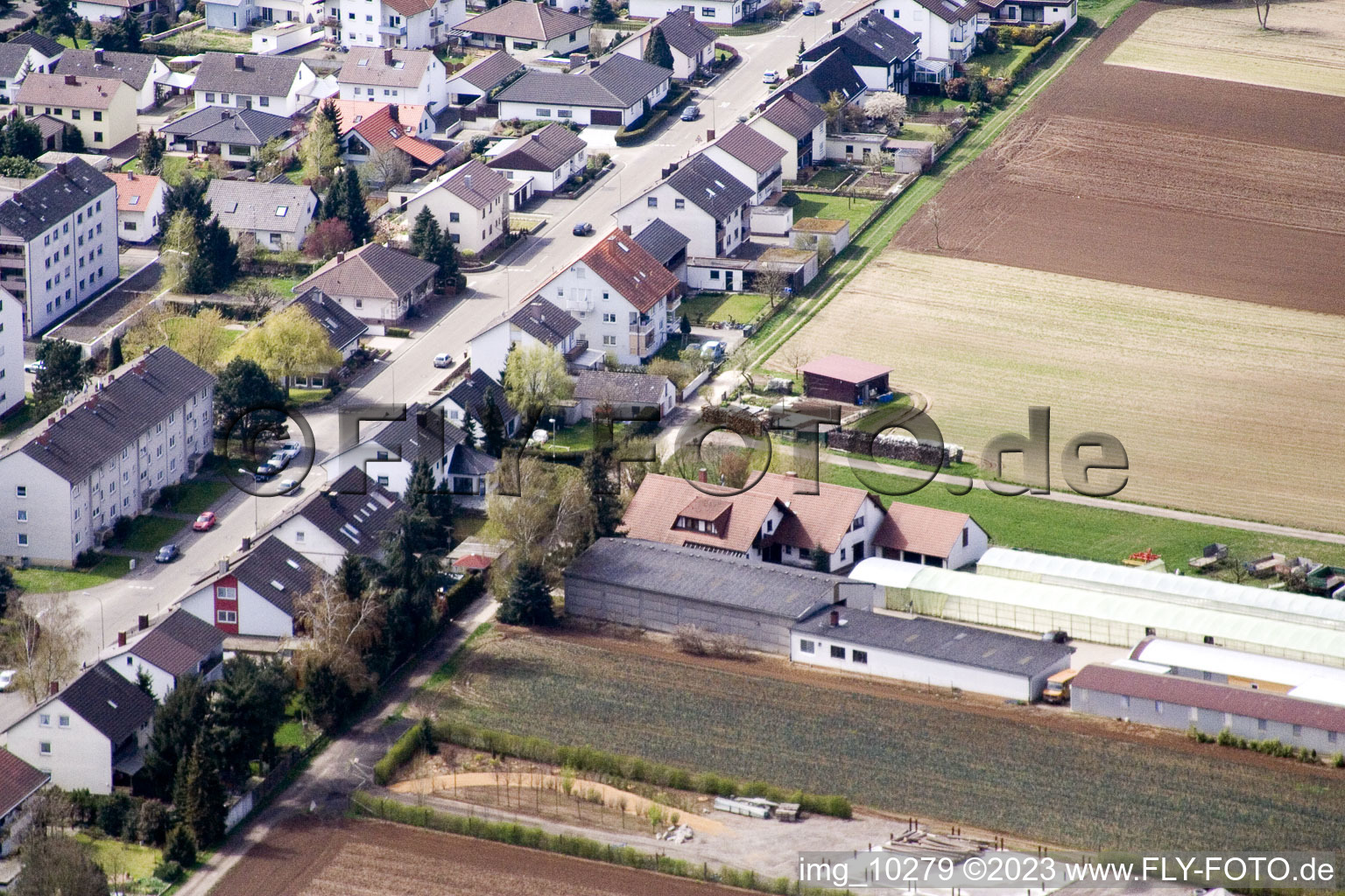 Luftbild von Kandel, Am Wassertum im Bundesland Rheinland-Pfalz, Deutschland