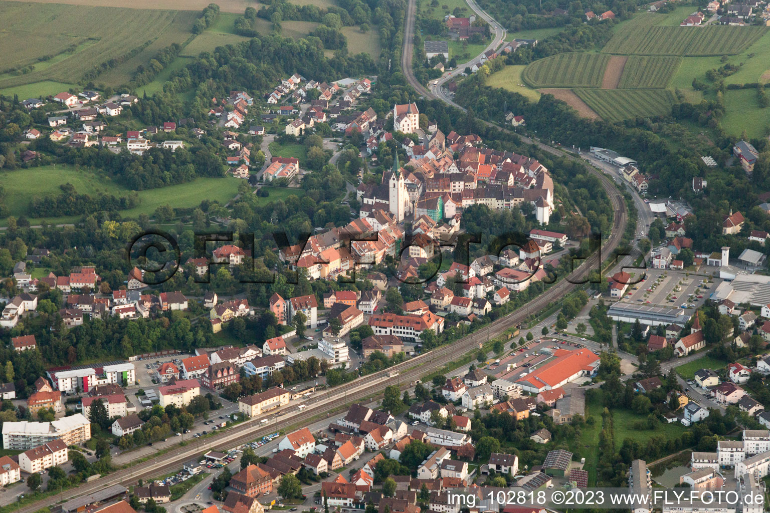 Engen im Bundesland Baden-Württemberg, Deutschland von einer Drohne aus