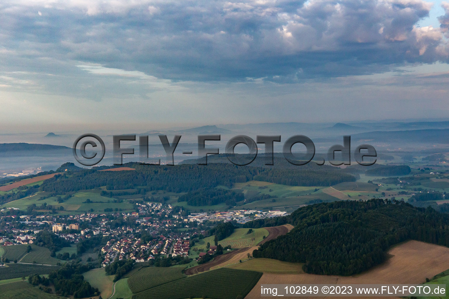 Luftaufnahme von Stockach im Bundesland Baden-Württemberg, Deutschland