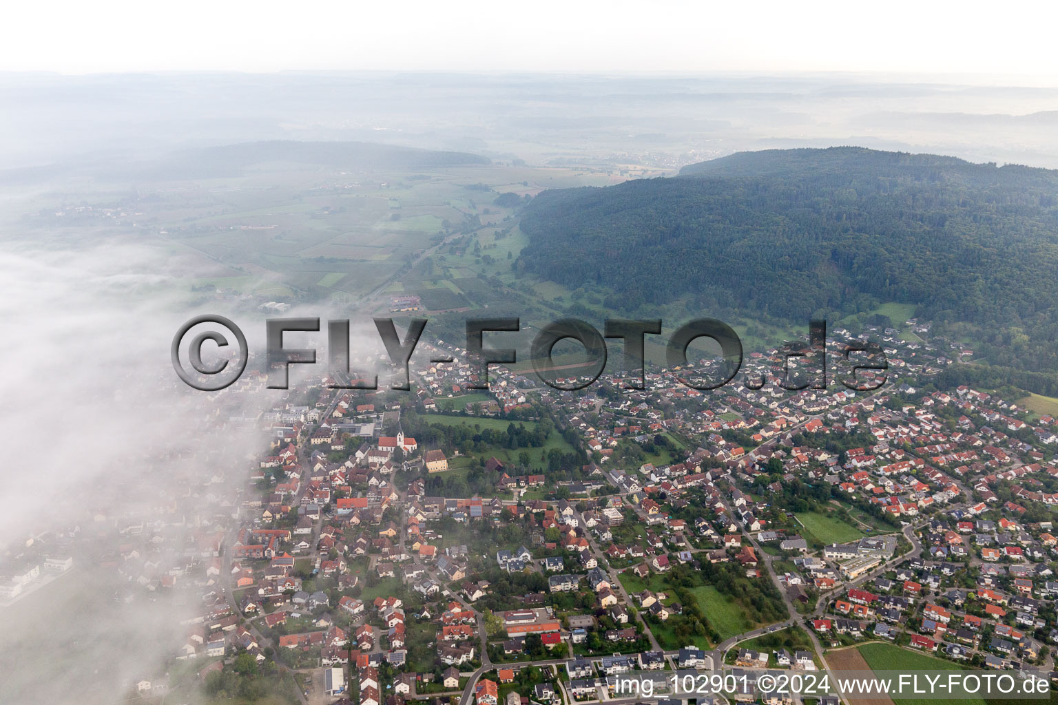 Steißlingen im Bundesland Baden-Württemberg, Deutschland vom Flugzeug aus