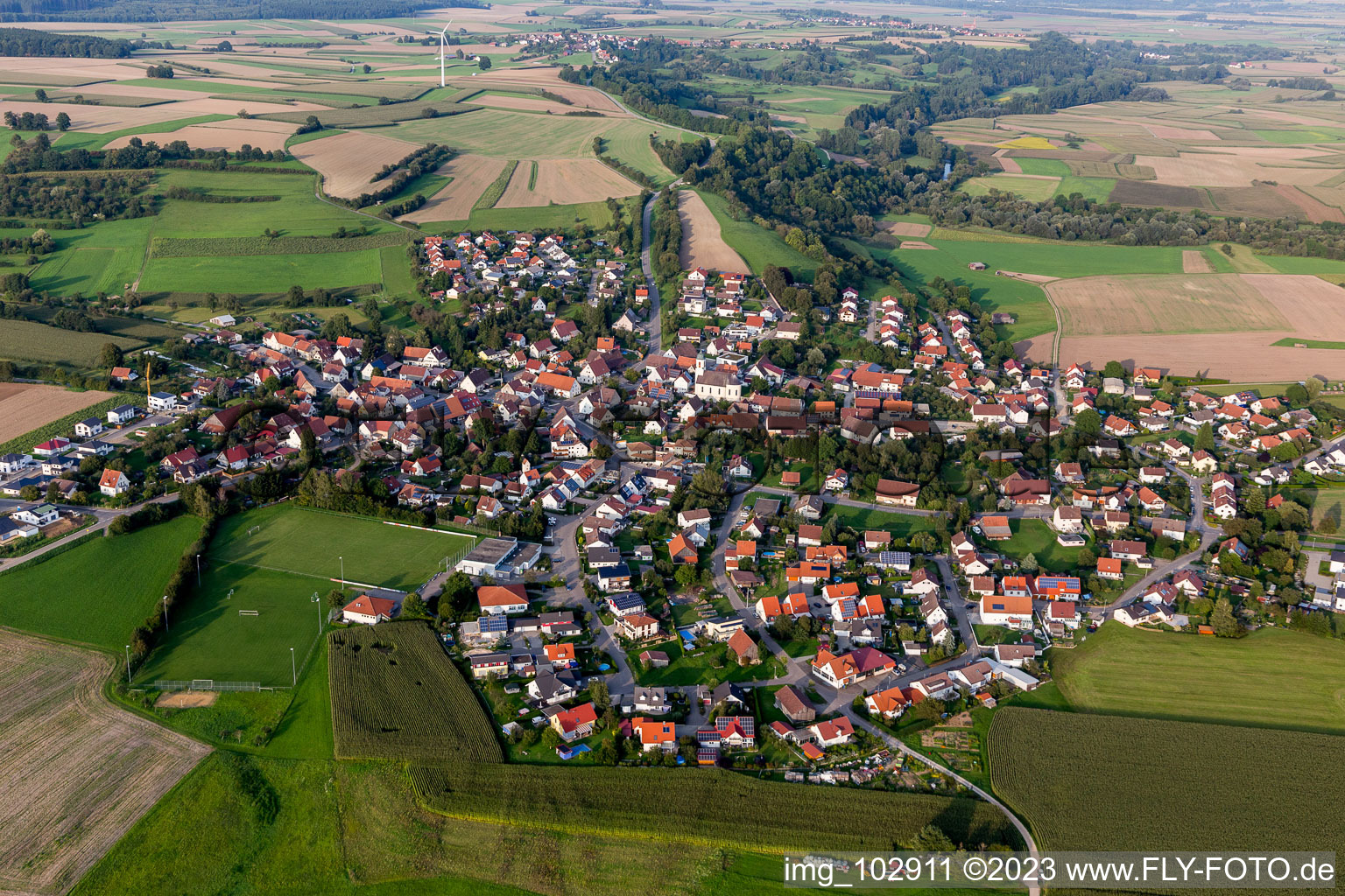Luftaufnahme von Blochingen im Bundesland Baden-Württemberg, Deutschland
