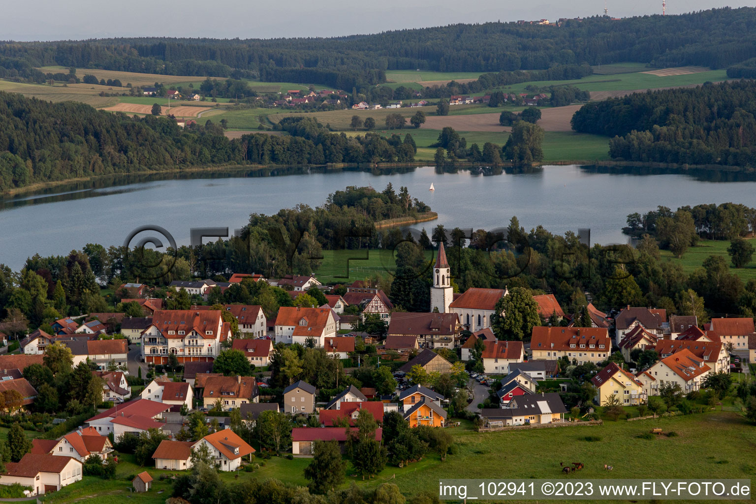 Luftbild von Illmensee im Bundesland Baden-Württemberg, Deutschland
