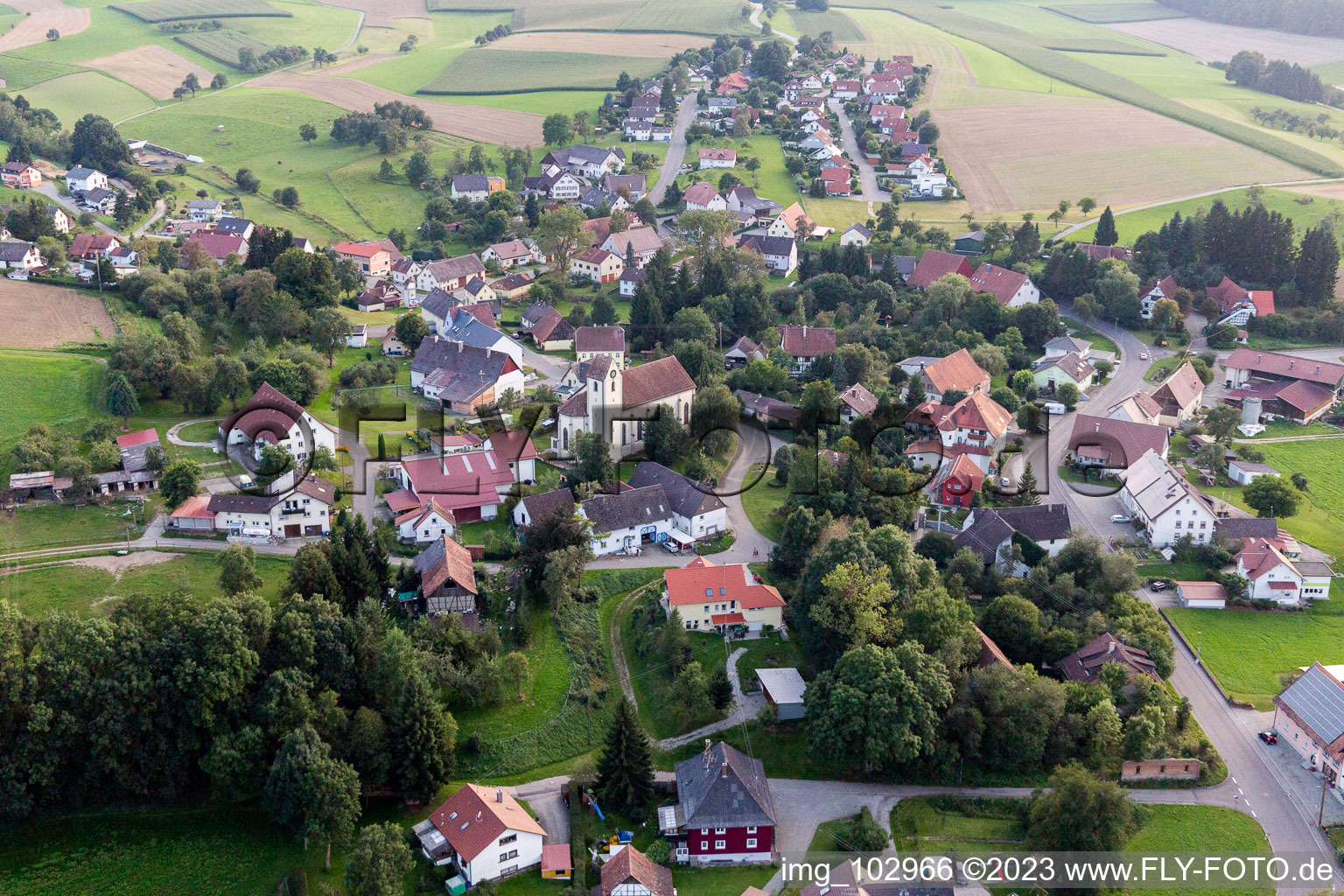 Luftbild von Mindersdorf im Bundesland Baden-Württemberg, Deutschland