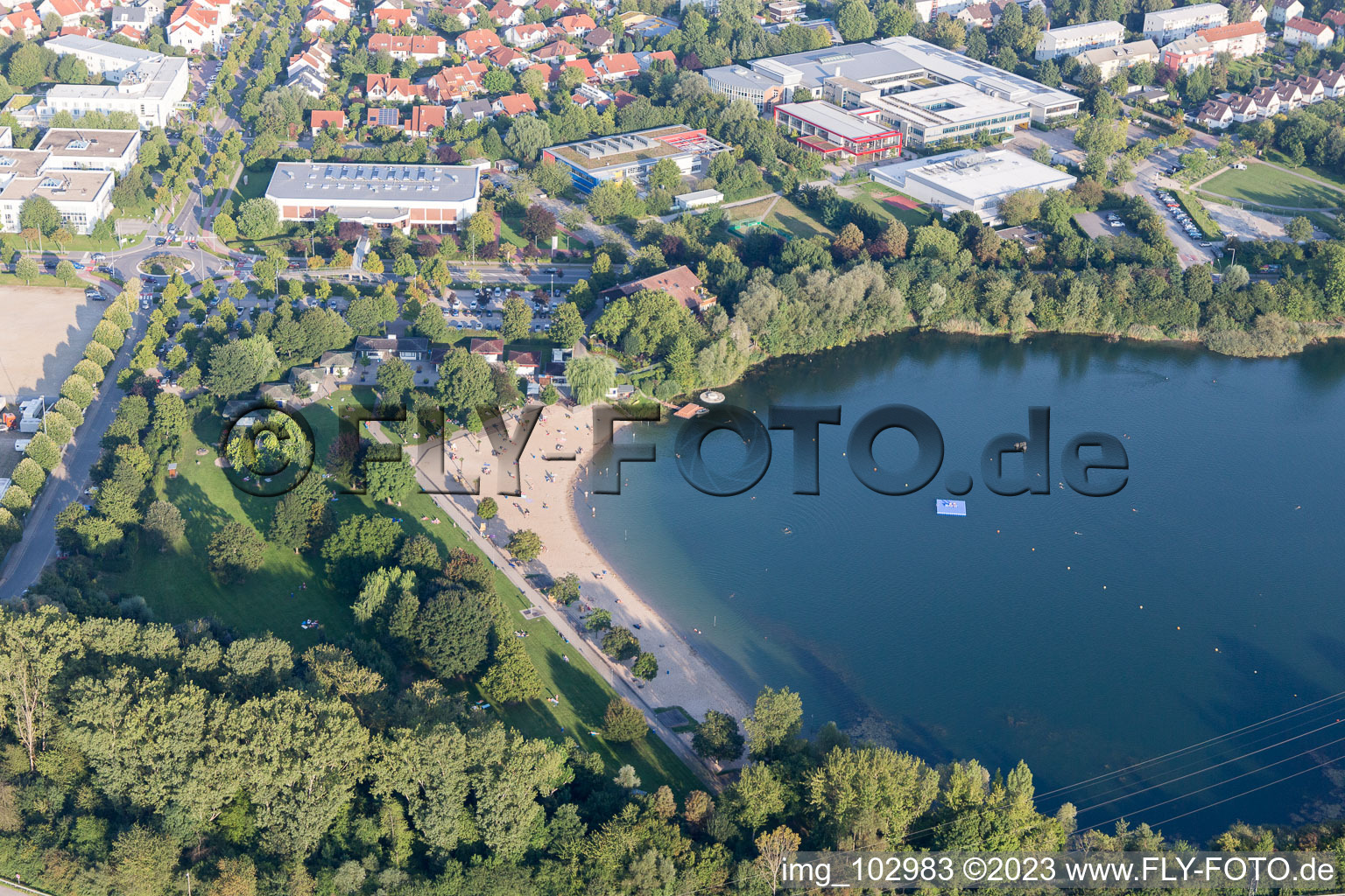 Luftaufnahme von Bensheim, Badesee im Bundesland Hessen, Deutschland