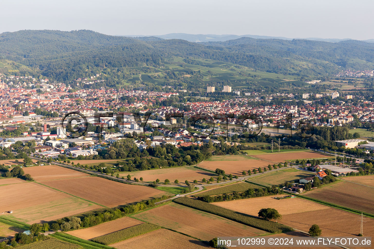 Schrägluftbild von Heppenheim im Bundesland Hessen, Deutschland