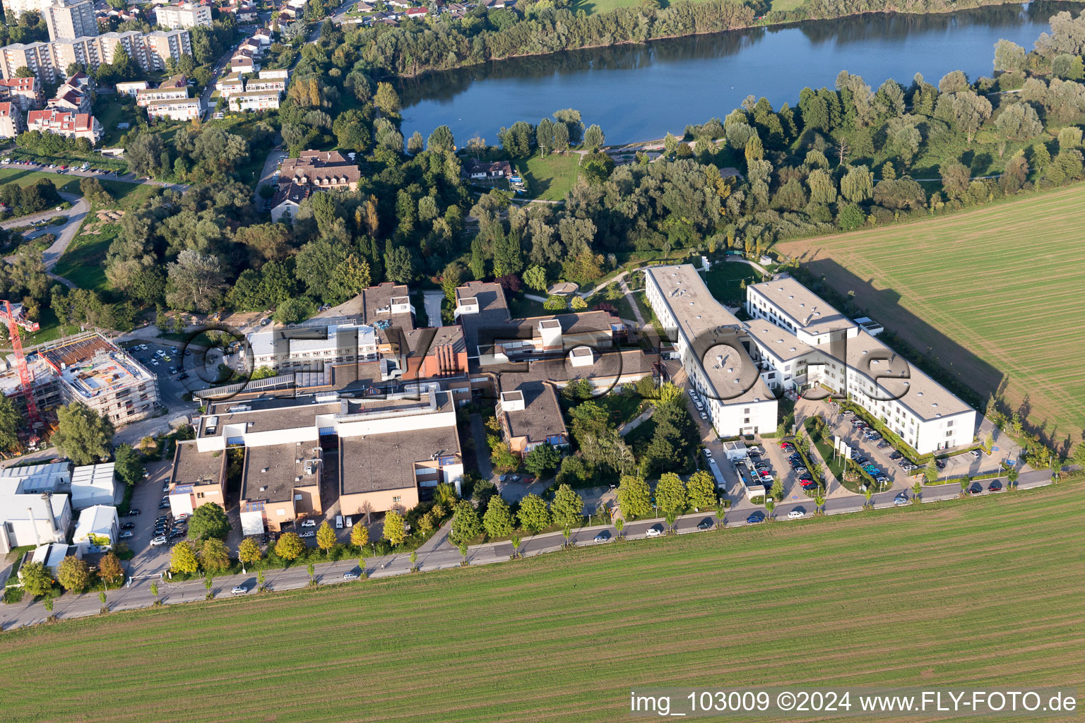 Luftbild von Bruchsee in Heppenheim im Bundesland Hessen, Deutschland