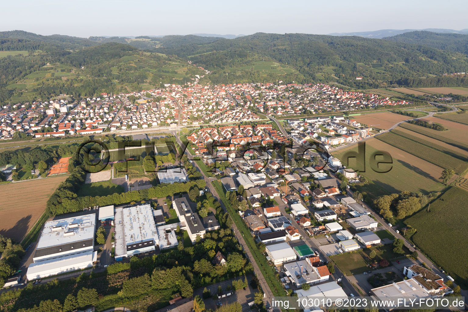 Laudenbach im Bundesland Baden-Württemberg, Deutschland aus der Drohnenperspektive