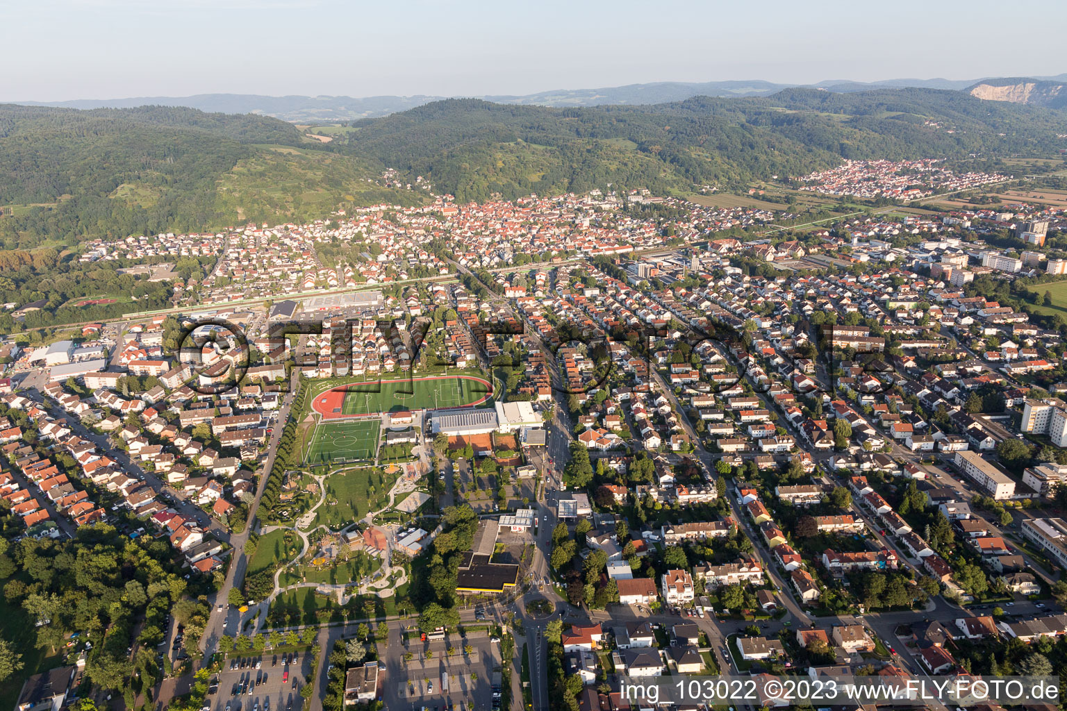 Hemsbach im Bundesland Baden-Württemberg, Deutschland aus der Luft betrachtet