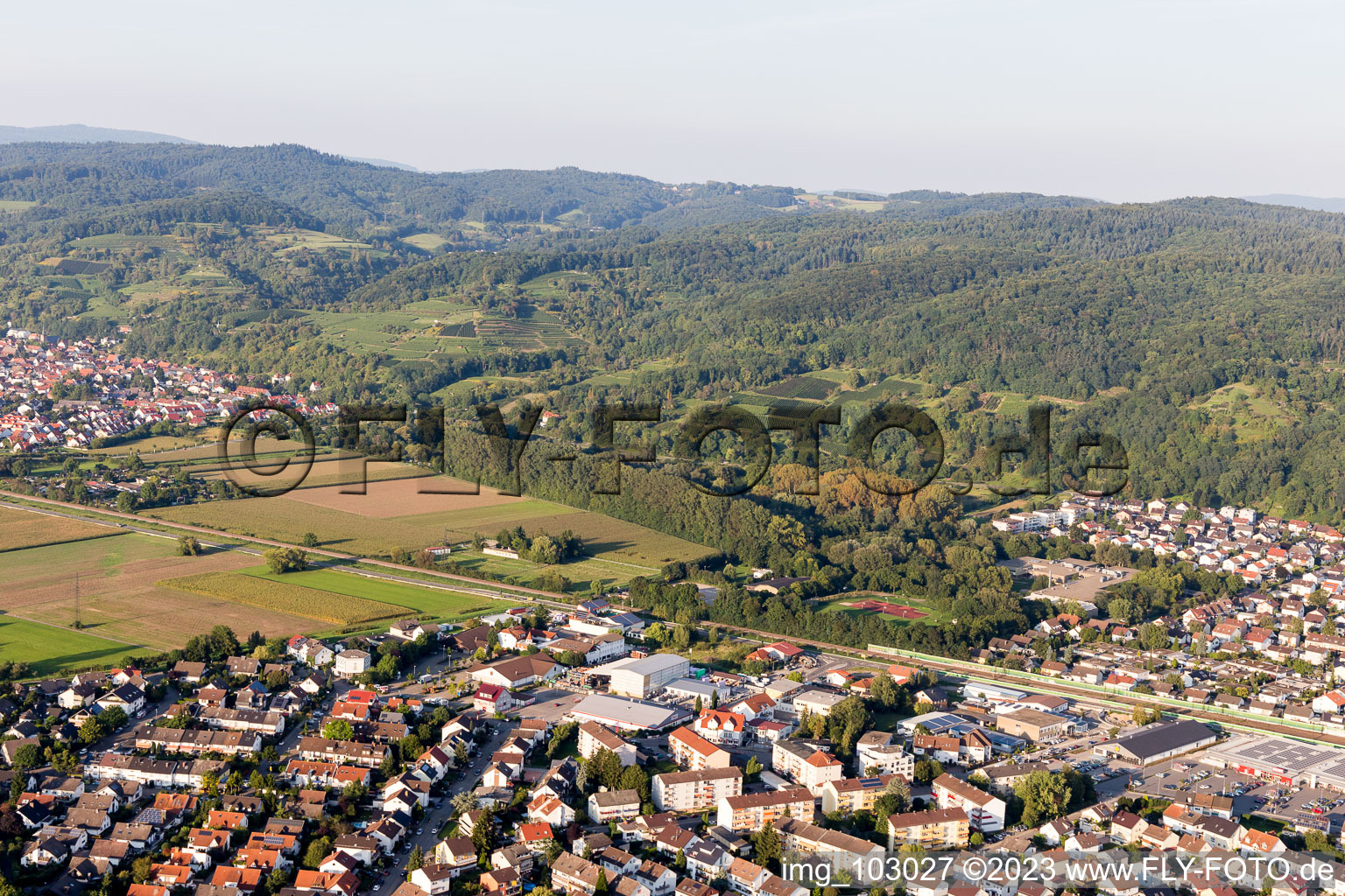 Hemsbach im Bundesland Baden-Württemberg, Deutschland von der Drohne aus gesehen