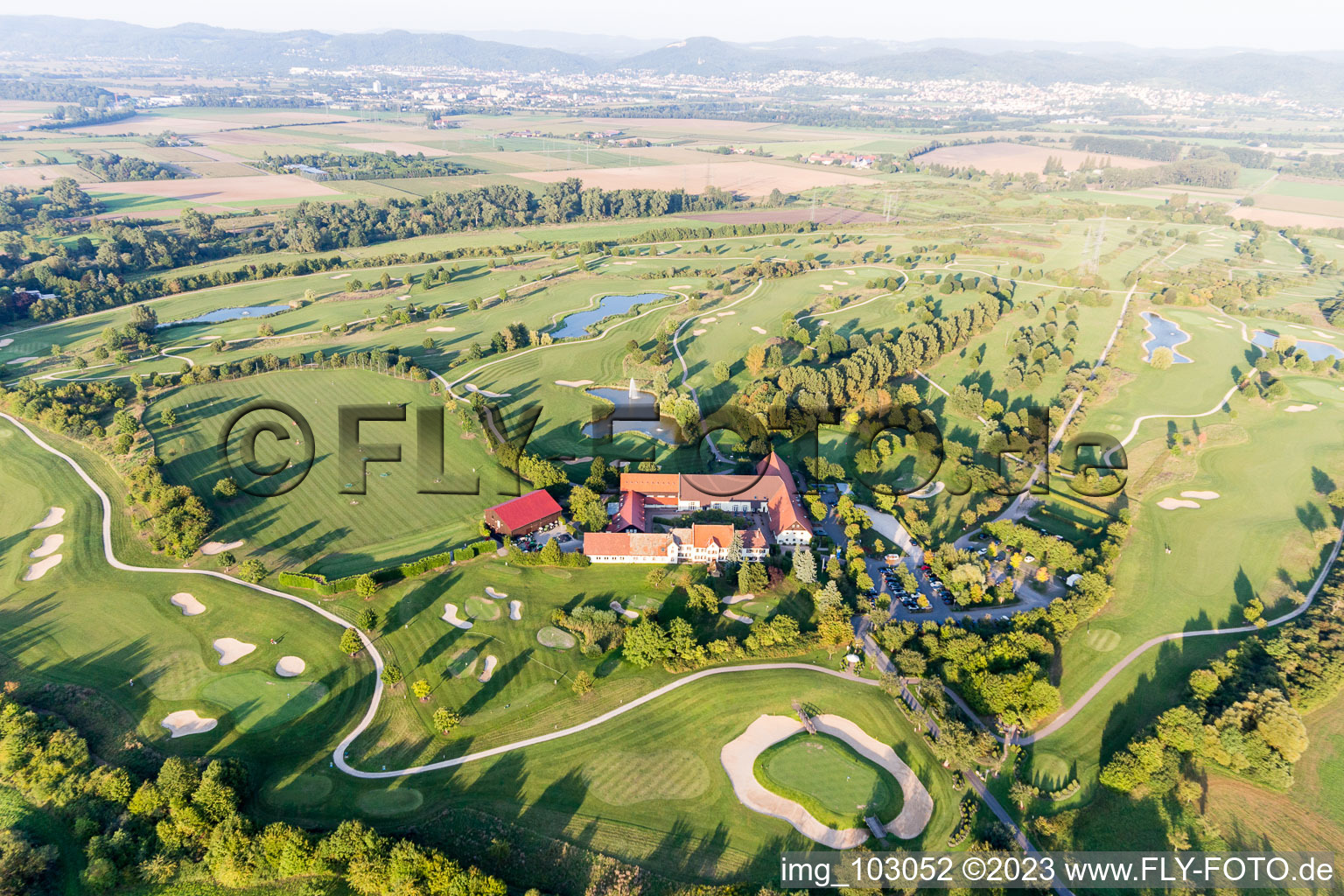 Luftbild von Golfplatz Heddesheim Gut Neuzenhof im Bundesland Baden-Württemberg, Deutschland