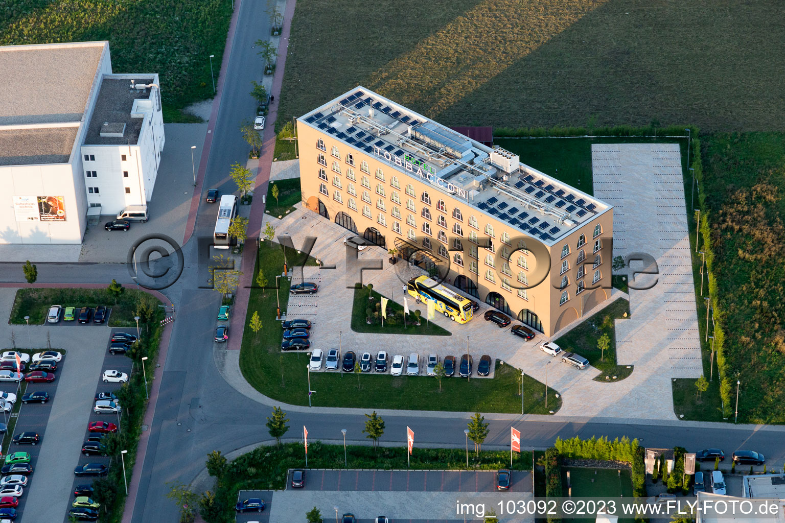 Luftbild von Bensheim, Industriegebiet West im Bundesland Hessen, Deutschland