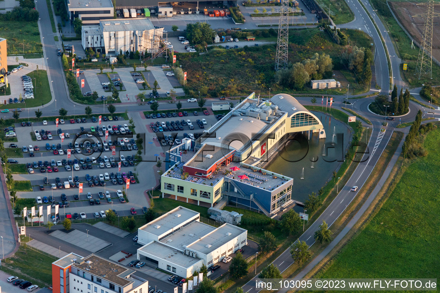 Luftbild von Bensheim, Industriegebiet im Bundesland Hessen, Deutschland