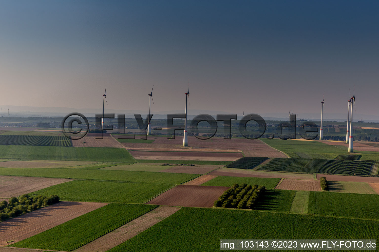 Bechtheim im Bundesland Rheinland-Pfalz, Deutschland aus der Drohnenperspektive