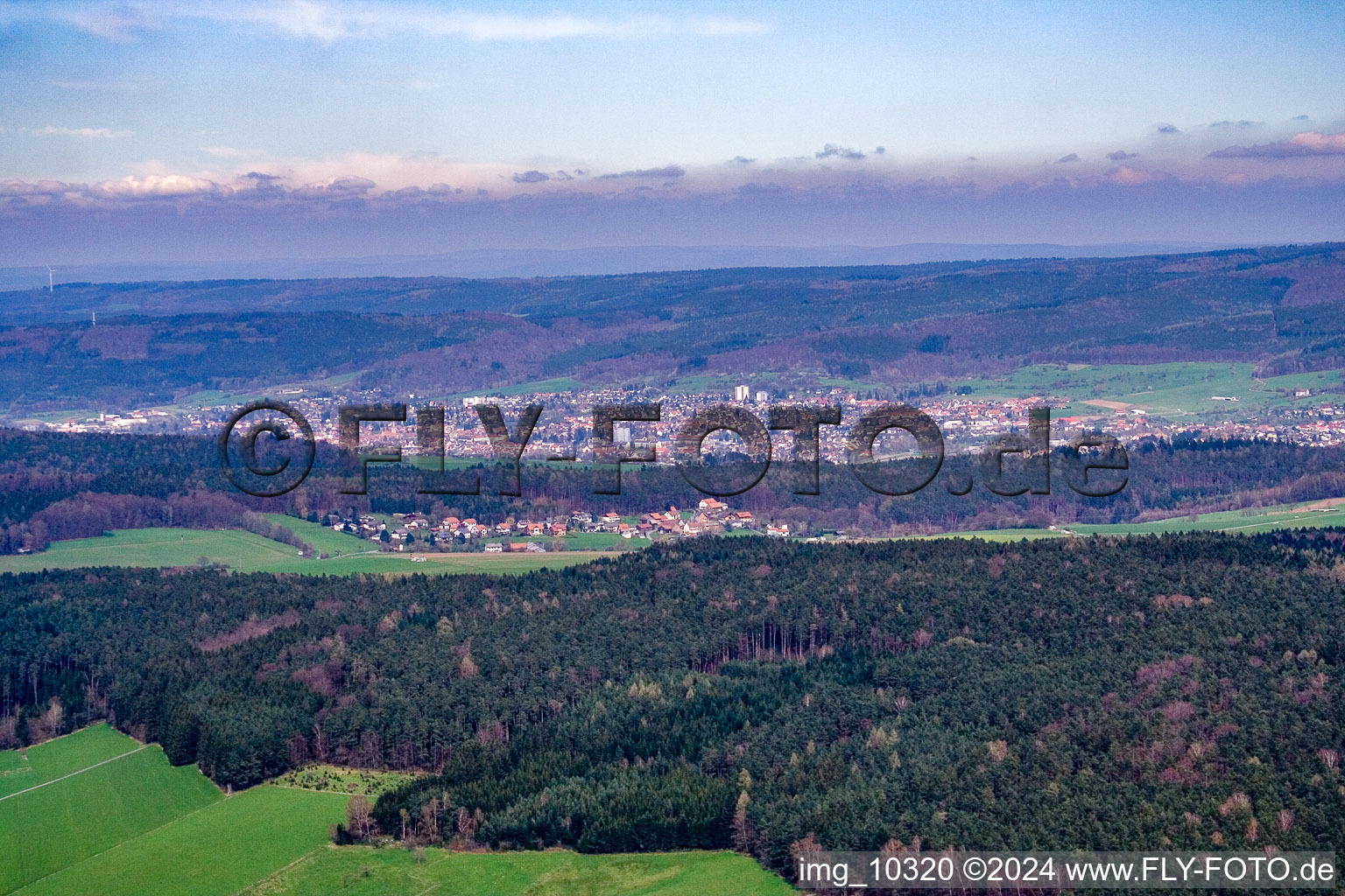 Von Westen in Erbach im Bundesland Hessen, Deutschland