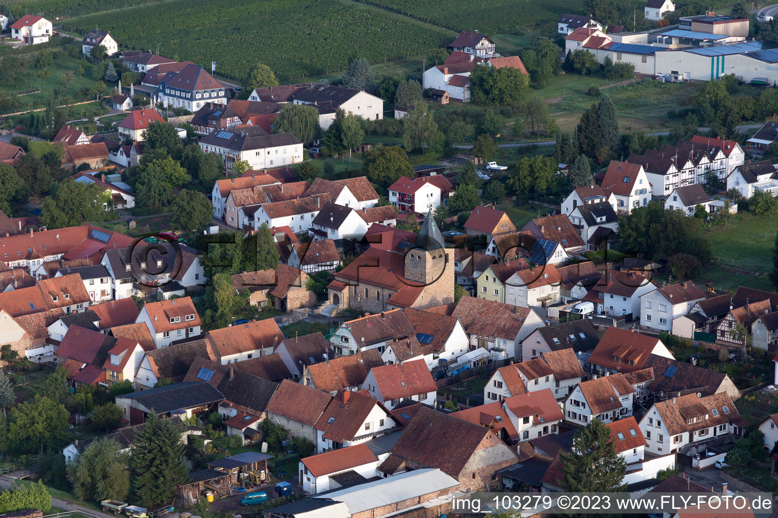 Luftaufnahme von Oberotterbach im Bundesland Rheinland-Pfalz, Deutschland