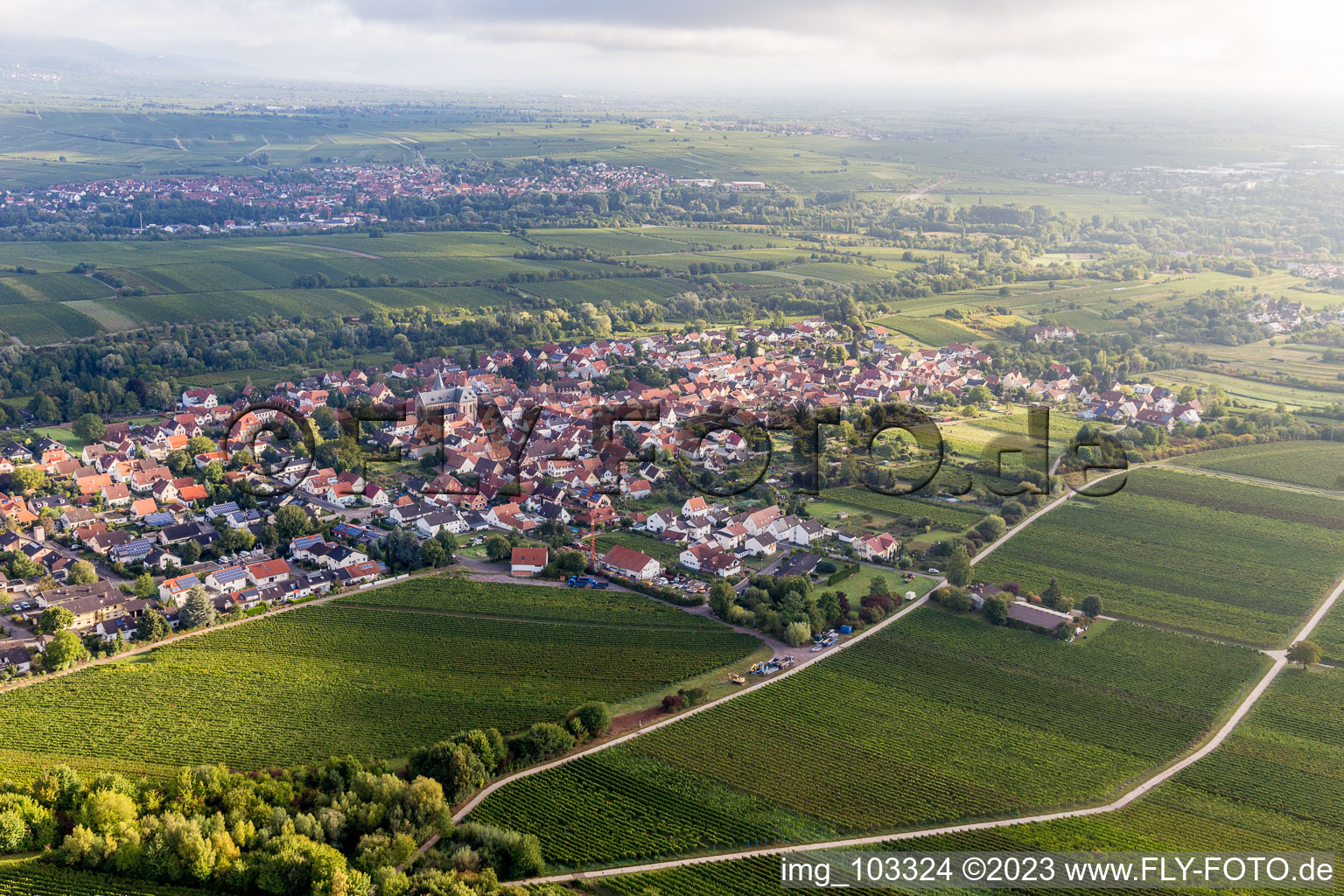 Luftaufnahme von Ortsteil Arzheim in Landau in der Pfalz im Bundesland Rheinland-Pfalz, Deutschland
